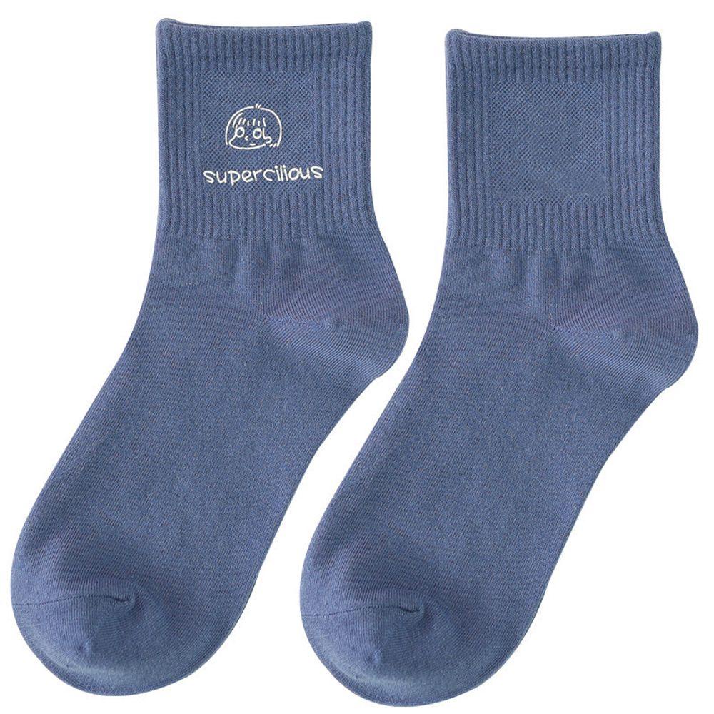 QQMALL Vớ Cotton Màu Trơn Đơn Giản Dễ Thương Cho Nữ