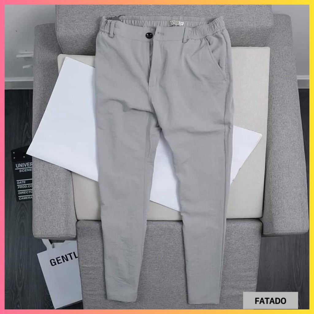 Quần đũi dài nam ống suông cạp chun, chất đũi xước mát nhẹ - FATADO QD71 | BigBuy360 - bigbuy360.vn