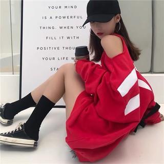[ HÀNG SẴN ] Áo sweater khoét vai đỏ