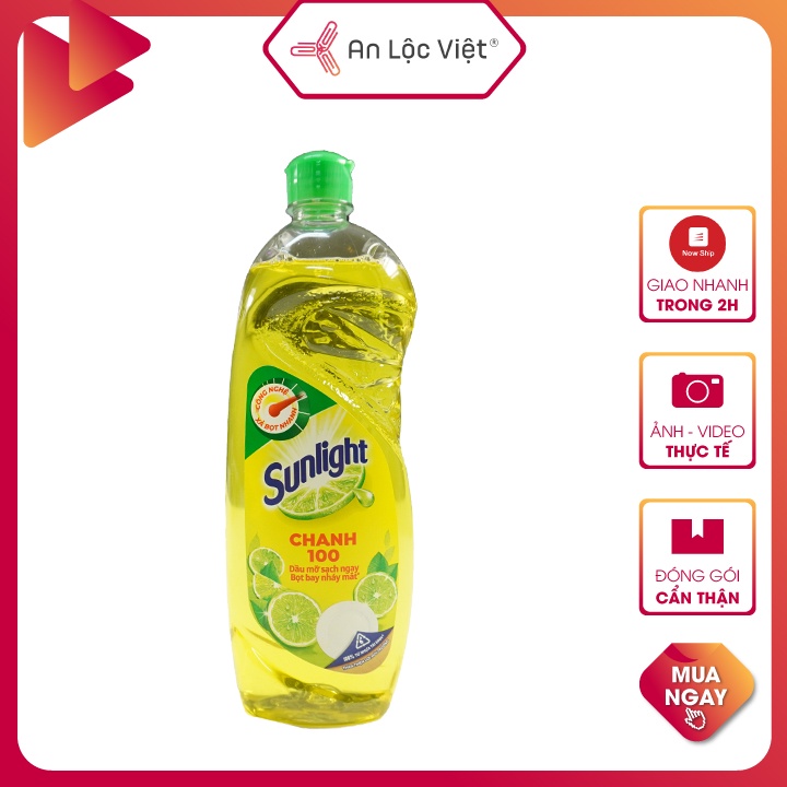 Nước rửa chén Sunlight chai 725ml - can 3.6kg - hương chanh