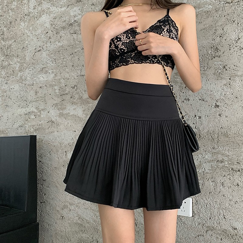 Chân váy ngắn dáng chữ A lưng cao kiểu xếp ly dễ thương cho nữ | BigBuy360 - bigbuy360.vn