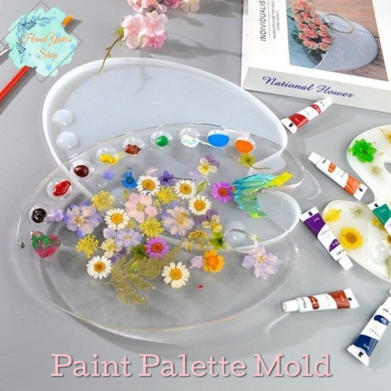 Paint Palette Mold - Khuôn silicon làm bảng pha màu thủ công sáng tạo trong resin, jesmonite