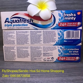 KEM ĐÁNH RĂNG AQUAFRESH FRESH&MINTY 24H 100ML ANH QUỐC [HSD: 01.2022]