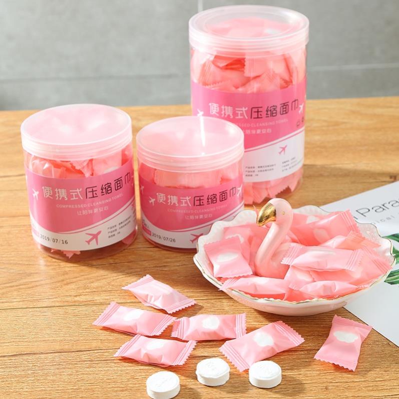 Khăn Giấy Nén Dạng Viên Kẹo Rất Tiện Khi Đi Du Lịch, Đi Chơi, Đi Làm, Đi Học (Set 10 Khăn)