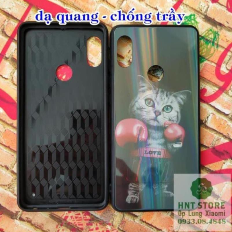 DẠ QUANG CHỐNG TRẦY - ỐP LƯNG XIAOMI REDMI NOTE 5 PRO - chống trầy viền cao su có lớp hồng quang