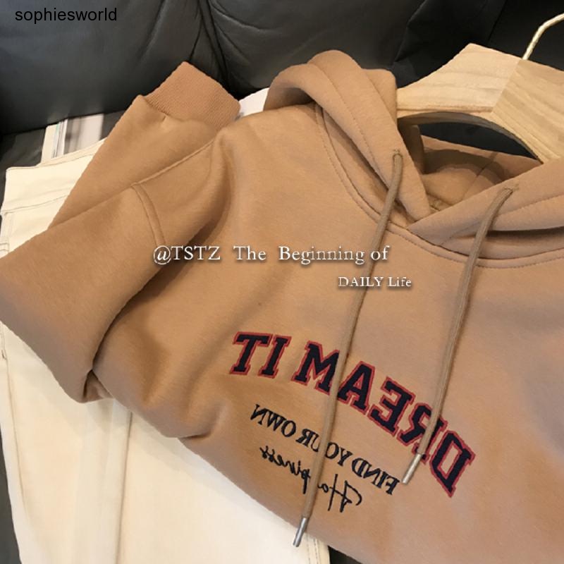 Áo Hoodie Dáng Rộng In Chữ Thời Trang Thu Đông Dành Cho Nữ