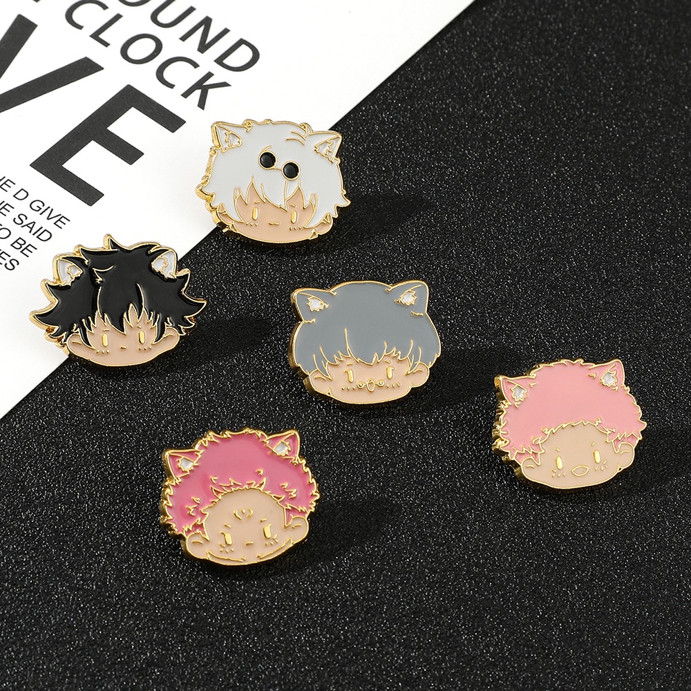 Jujutsu kaisens men ghim phim hoạt hình kawaii gojo satoru fushiguro megumi itadori yuji huy hiệu trâm cài áo ghim anime trang sức quà tặng huy hiệu