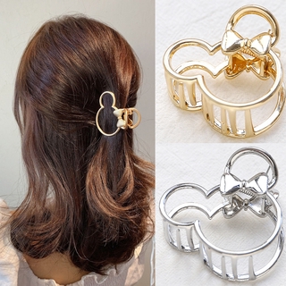 Kẹp Tóc Hình Móng Vuốt Chuột Mickey Màu Bạc Phong Cách Retro