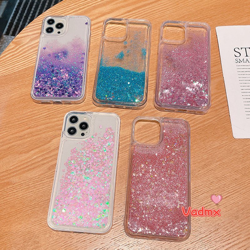 Ốp Điện Thoại Kim Tuyến Nước Hình Trái Tim Cho OPPO A57 A77 2022 A16K A96 4G A76 4G A54 A94 4G A53 A33 A32 2020 A15 A15S