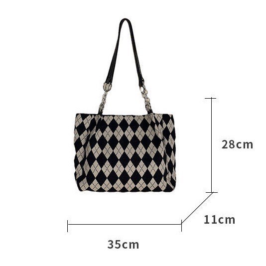 Túi nữ công sở hoạ tiết thoi size 40, đựng vừa laptop, quai xách da kết hợp xích kim loại,chất da lỳ kiểu dáng trẻ trung