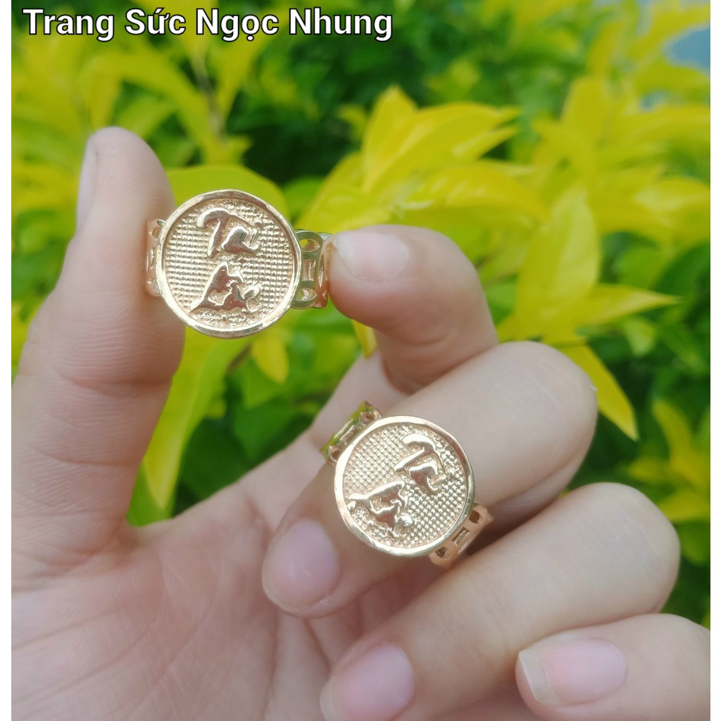 Nhẫn kim tiền Tài Lộc đồng đỏ-M4512