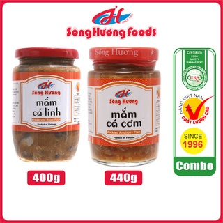 Combo 1 Hũ Mắm Cá Linh 400g + 1 Hũ Mắm Cá Cơm 440g Sông Hương Foods - Nấu lẩu mắm , Chưng trứng , mắm chưng, bún