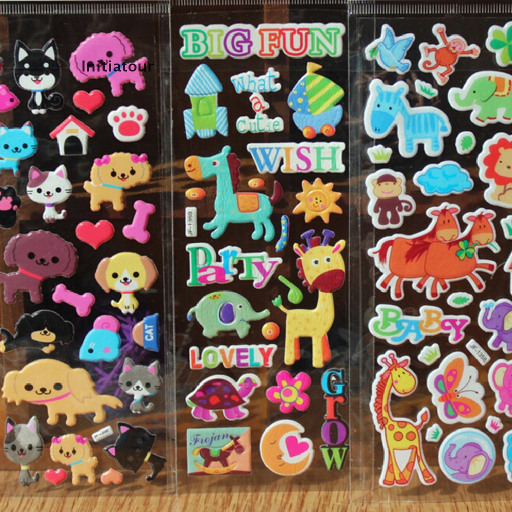 Bộ 10 Sticker Hoạt Hình 3D Cổ Điển Dùng Làm Quà Tặng