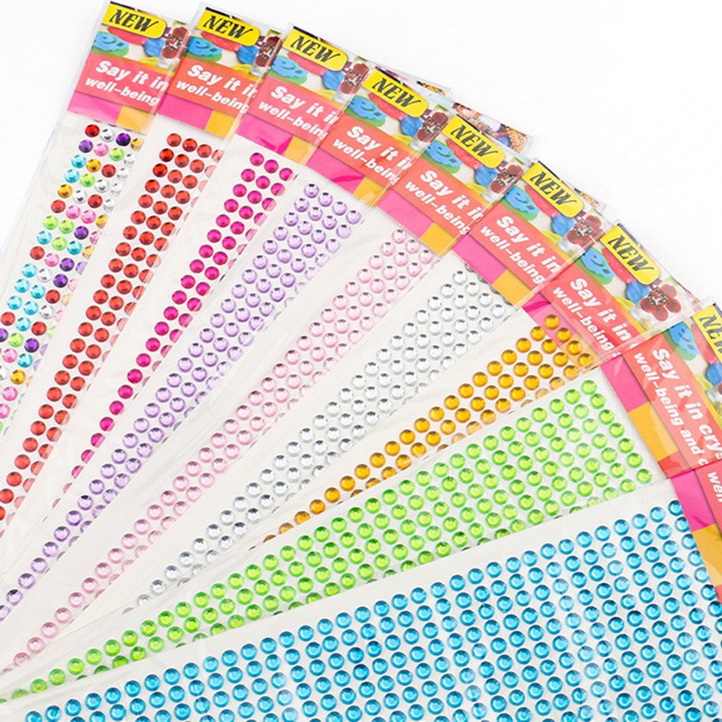 Sticker đá lấp lánh nhiều màu sắc trang trí sổ tay (SD01)