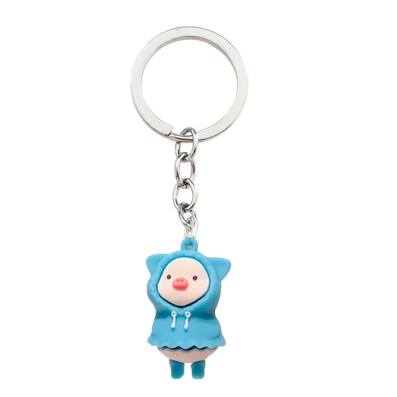 Móc Khoá Hình Bé Heo Mặc Áo Khoác Xinh Xắn/ Charm Size Lớn (4.6x2.6cm)