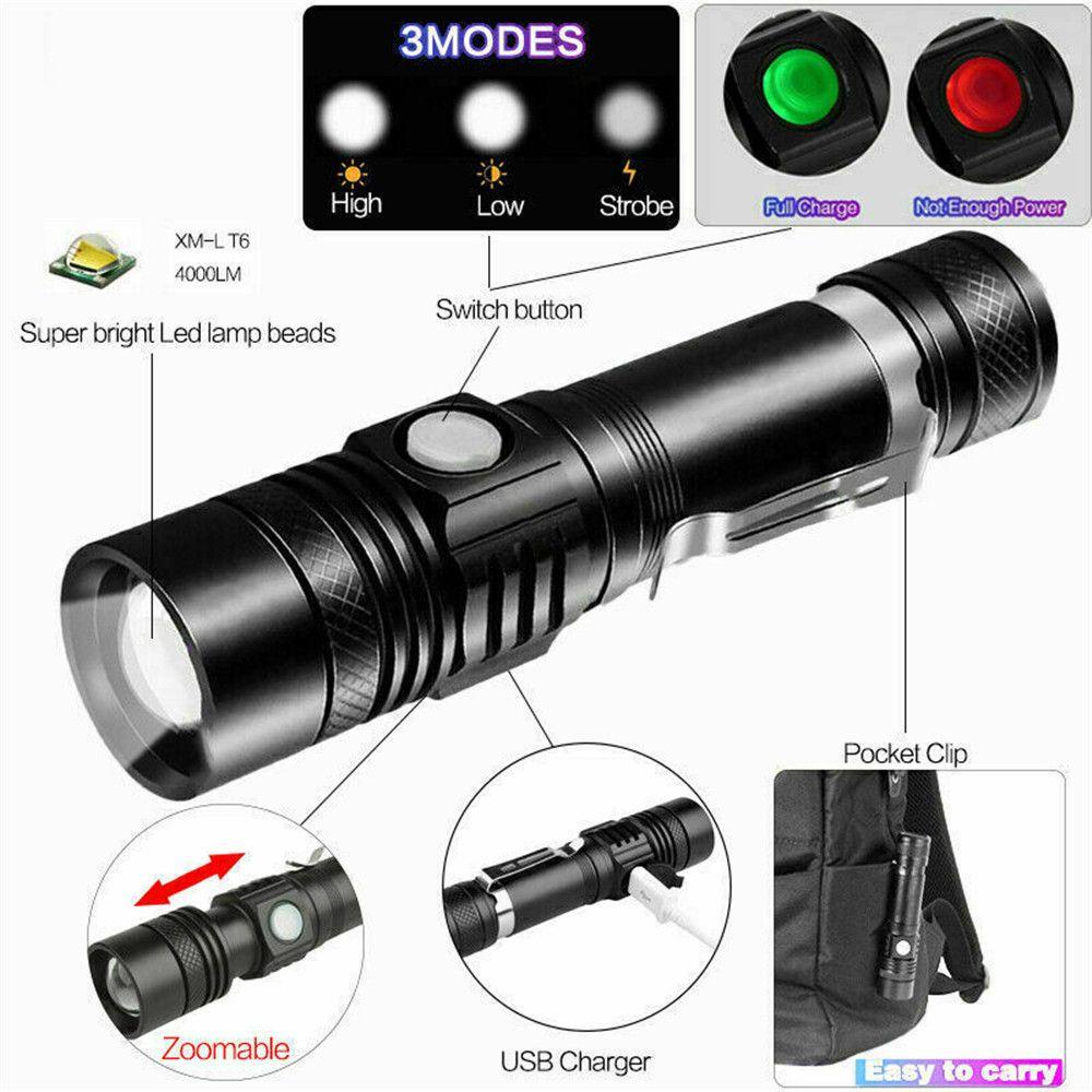 Bộ Đèn Pin LED 3 Chế Độ Đa Năng Có Thể Zoom In / Out