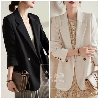áo khoác blazer nữ  dáng dài 2 lớp