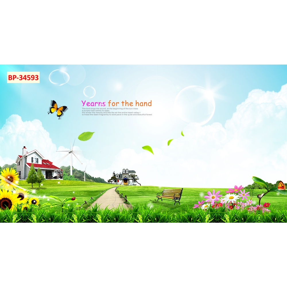 Tranh 3d thác nước chảy rừng cây trong lành