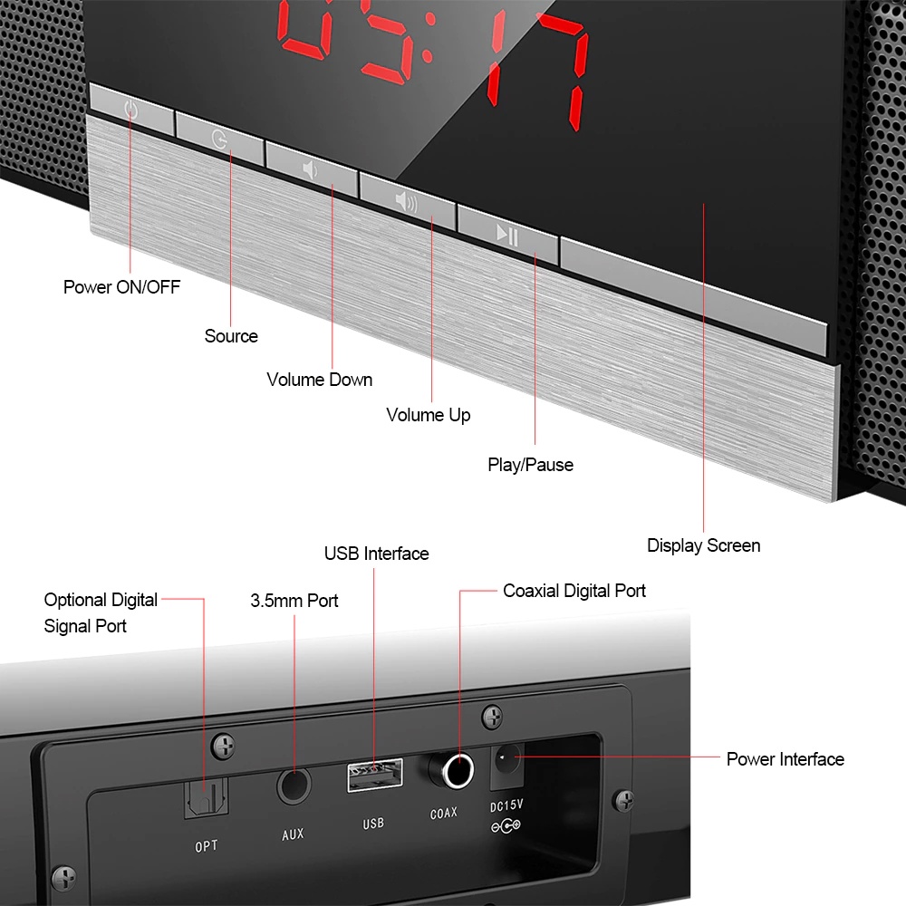 [Mã ELHACE giảm 4% đơn 300K] Loa soundbar tivi 3D âm thanh nổi kết nối không dây SR100 (bluetooth) ( hành thanh lý )