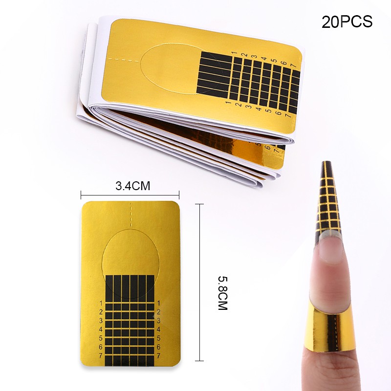 [Hàng mới về] Set 20 khuôn đắp nối móng gel UV