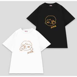 Áo thun cotton unisex form rộng tay lỡ oversize let me see