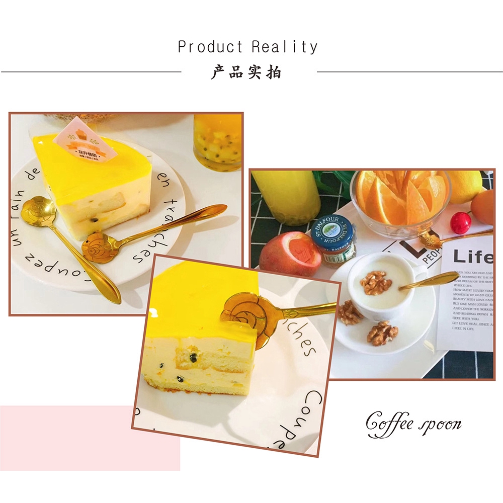 Muỗng Cà Phê Hình Bông Hoa Bằng Thép Không Gỉ 13cm