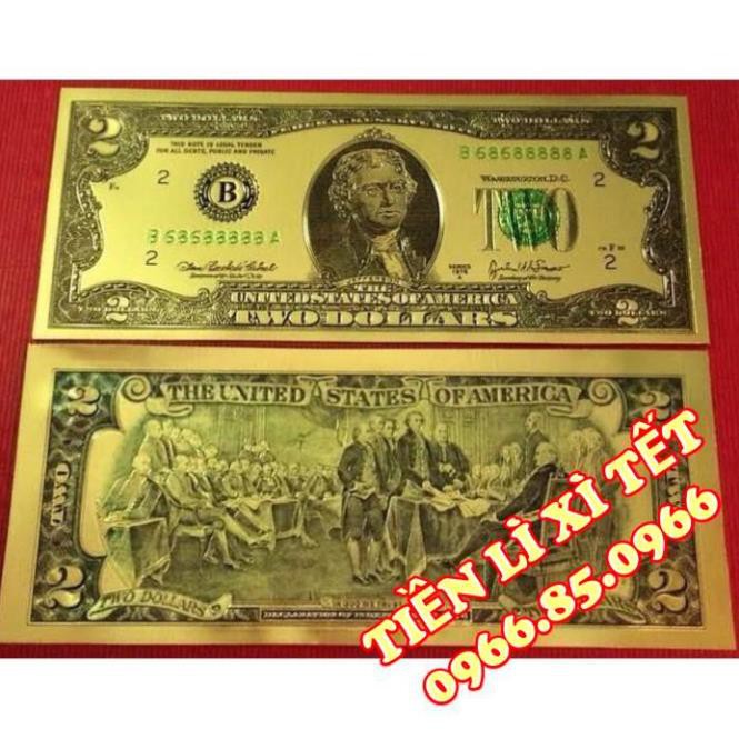 Tiền 2USD Vàng
