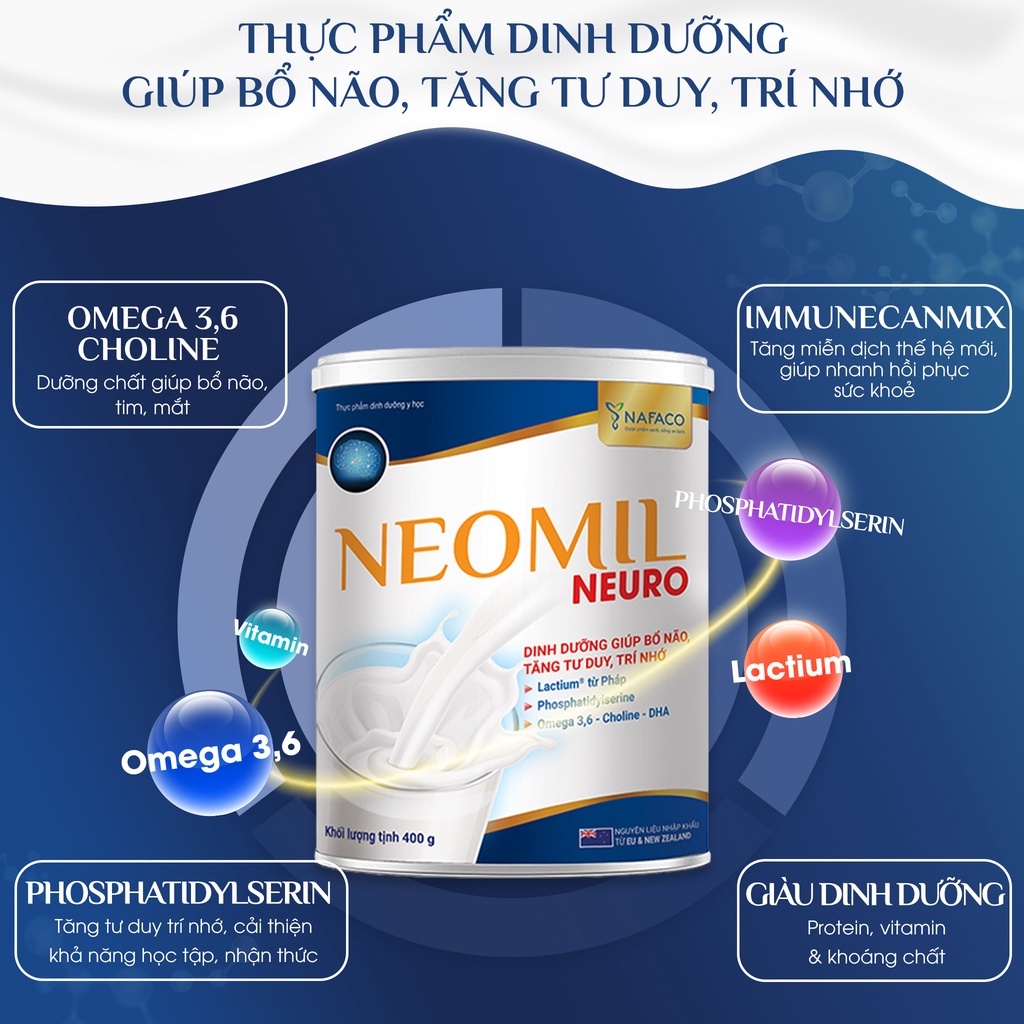 Sữa Neomil Neuro 400g - Dinh Dưỡng Danh Riêng Cho Não Bộ