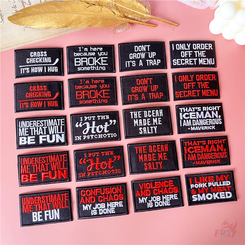 ☸ Sticker Ủi Thêu Chữ Tiếng Anh Cổ Điển ☸ 1 Cái Tự May Thêu Trên Sắt Trên Huy Hiệu Miếng Vá