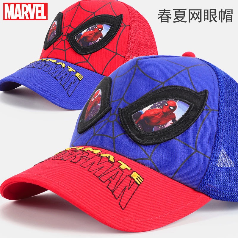 ♛Mũ Lưỡi Trai Vải Cotton In Hình Người Nhện Marvel Thời Trang Xuân Thu Cho Bé Trai