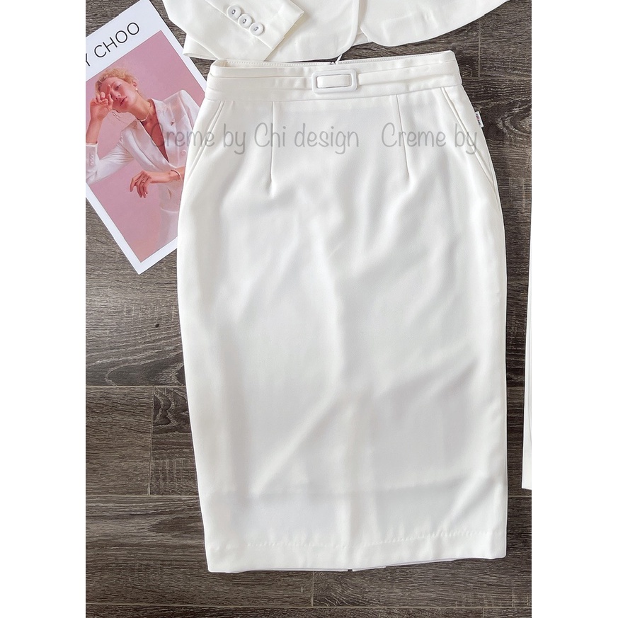 Chân váy công sở dáng bút chì CV2007 CREME