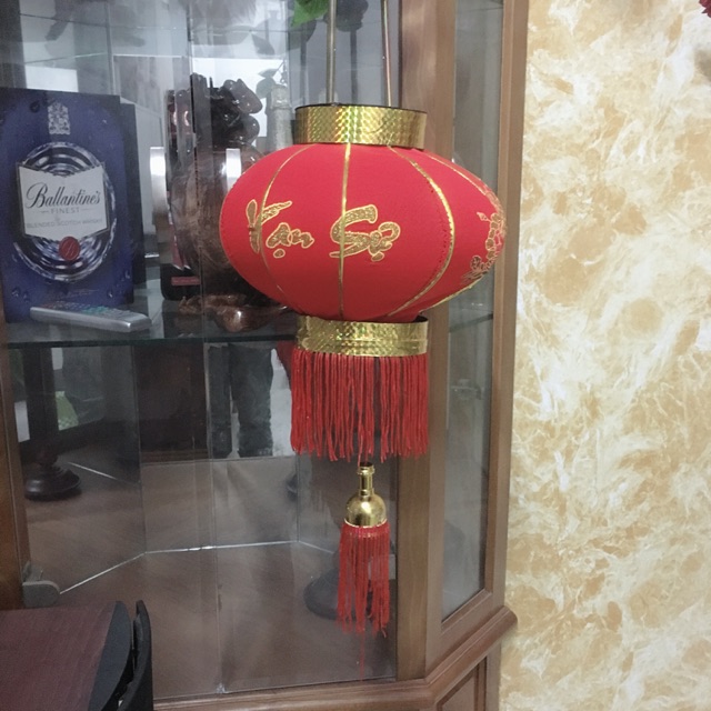 ĐÈN LỒNG QUẢ CẦU ĐỎ 40CM TRANG TRÍ TẾT