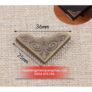 Bo góc album, sổ họa tiết 1 mặt màu đồng, màu vàng  (dùng cho bìa dày 3,5mm - 5mm) - Bộ 08 chiếc