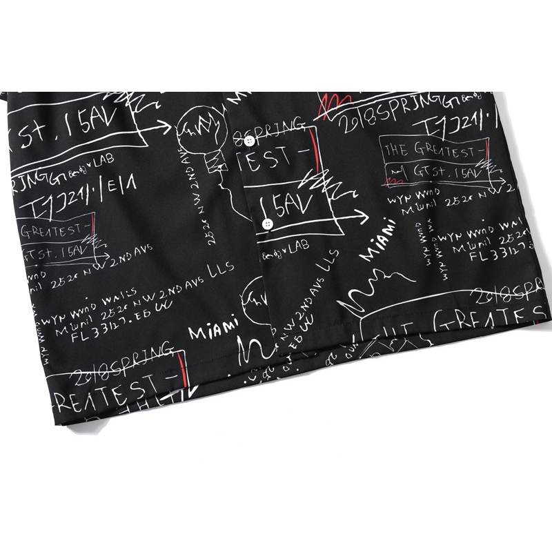 Áo sơ mi ngắn tay in họa tiết phong cách năng động trẻ trung cho nam