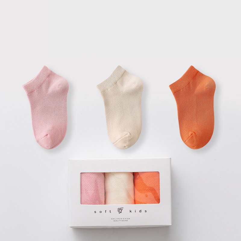 Set 5 Đôi Tất Cho Bé Ngắn cổ chất cotton mỏng vừa dệt kim đẹp