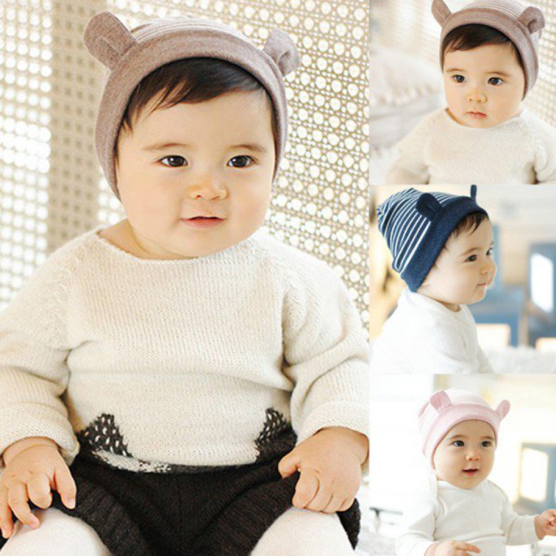Mũ beanie cotton giữ ấm dành cho trẻ em