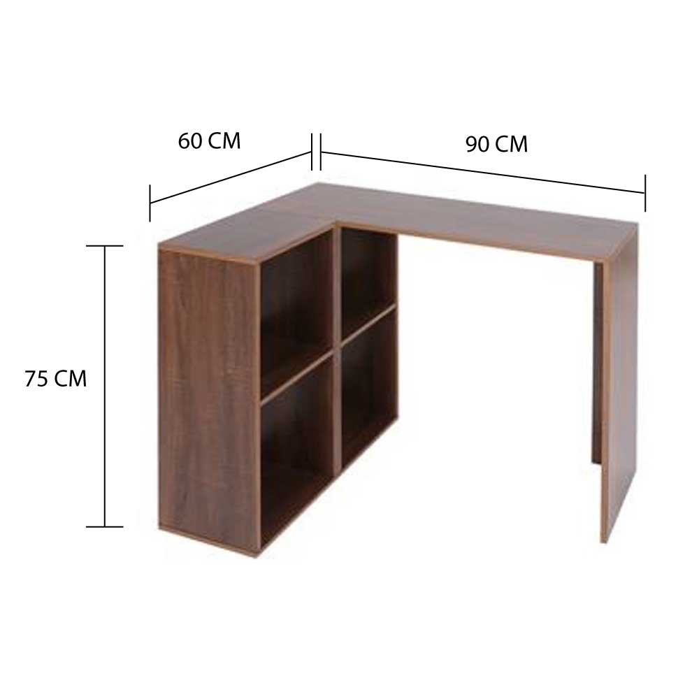 HomeBase FURDINI Bàn học bàn làm việc bằng gỗ 4 ngăn tủ bằng gỗ ép D90xR60xC75cm màu nâu quả óc chó