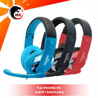 Tai phone nghe nhạc Suoyana S819 thời trang bền, đẹp, dùng được cho cả máy tính và điện thoại,laptop