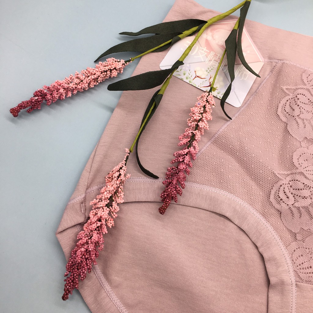 Quần lót nữ cotton cao cấp cạp cao , quần lót phối ren bigsize kháng khuẩn cho người béo 503 | BigBuy360 - bigbuy360.vn
