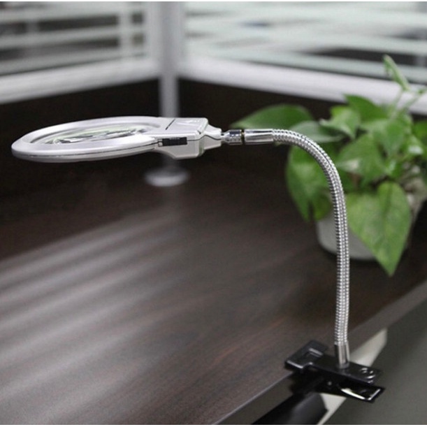 [SẢN PHẨM MỚI] Kính Lúp Kẹp Để Bàn Soi Nhặt Yến/ Sửa chữa điện tử/ Đọc sách báo (có đèn Led)