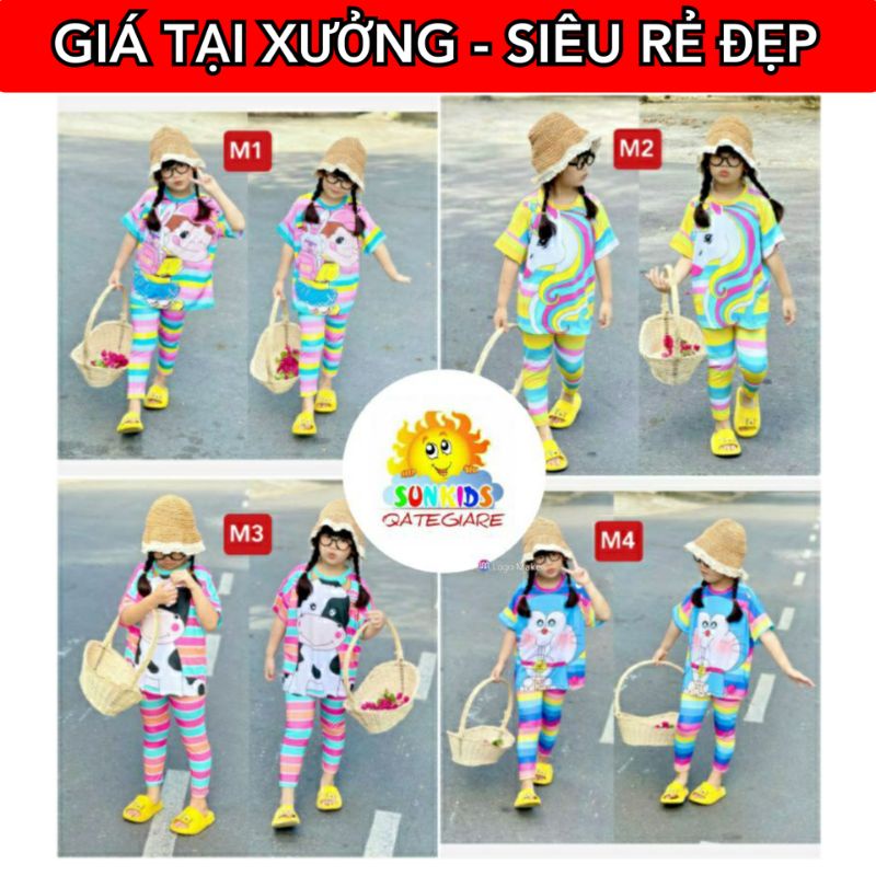 XẢ LẺ SIZE🔥TẬN GỐC🔥GBND15 ( 20kg - 40kg) Bộ tay ngắn quần dài thun lạnh in 3D ANNAKIDS LOẠI 1bé gái size đại từ 23 đến