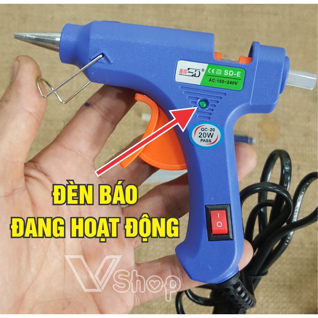 Dụng cụ bơm keo dán nhiệt. điện 220vol. keo nến, keo que đốt nóng chảy, loại nhỏ, 0,7cm