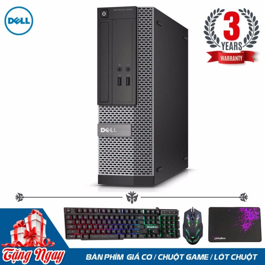 Máy tính văn phòng Dell Optiplex 3020 SFF ( Pentium G3250, Ram 12GB, SSD 240GB) + Quà Tặng - Hàng Nhập Khẩu