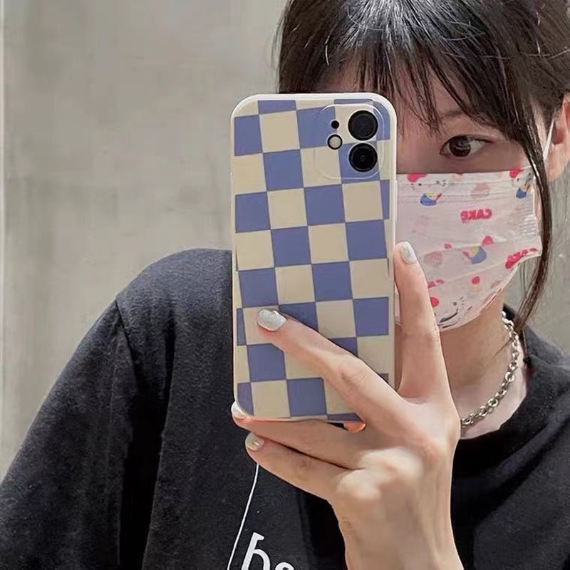 Ốp điện thoại kẻ ô vuông cho iphone 6/6plus/6s/6splus/7/7plus/8/8plus/x/xs/xr/xsmax/11/12/13/pro/max/plus - E187