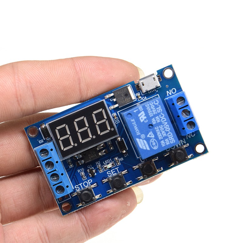 Mô đun rơ le thời gian DC 6V-30V 1 kênh 5V OFF / ON 999 chuyên dụng cho Arduino