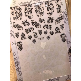 Sticker dán móng vẽ nét hoa văn F570