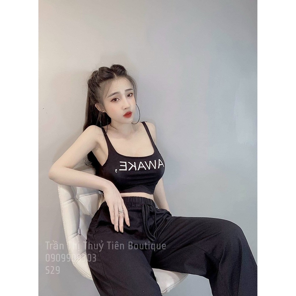 Set áo 3 lỗ quần ống rộng siêu dễ thương