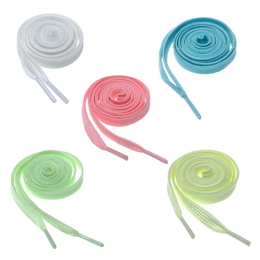 1 Pair Fashion Luminous Glow In The Dark Shoelace Flat Athletic Sport Boots Shoe Laces Strings