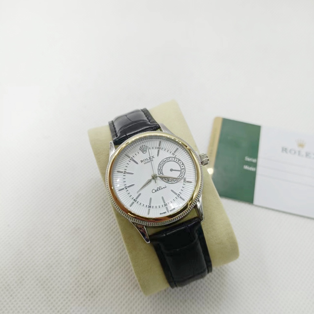 Đồng Hồ Nam Rolex - Đồng Hồ Đeo Tay Dây Da Sang Trọng Chống Xước Máy Quartz