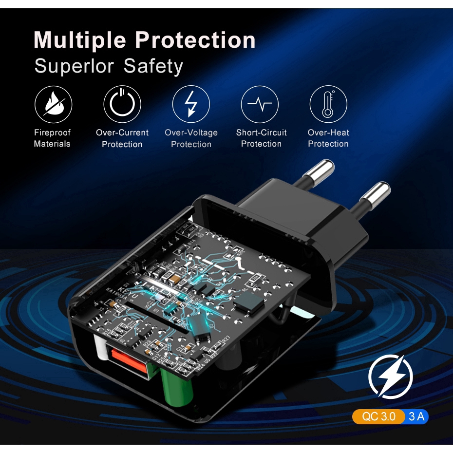 Củ sạc nhanh Universal có cổng USB cho điện thoại